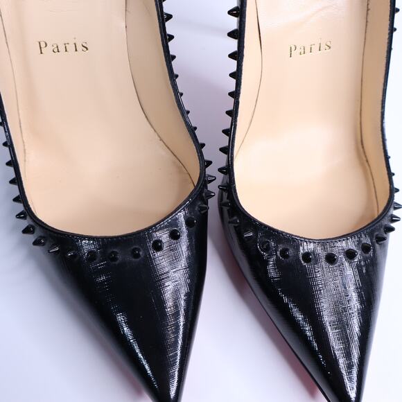 CHRISTIAN LOUBOUTIN Anjalina Givree Brushed Leather Pumps Black Women's 35.5 - Picture 3 of 10